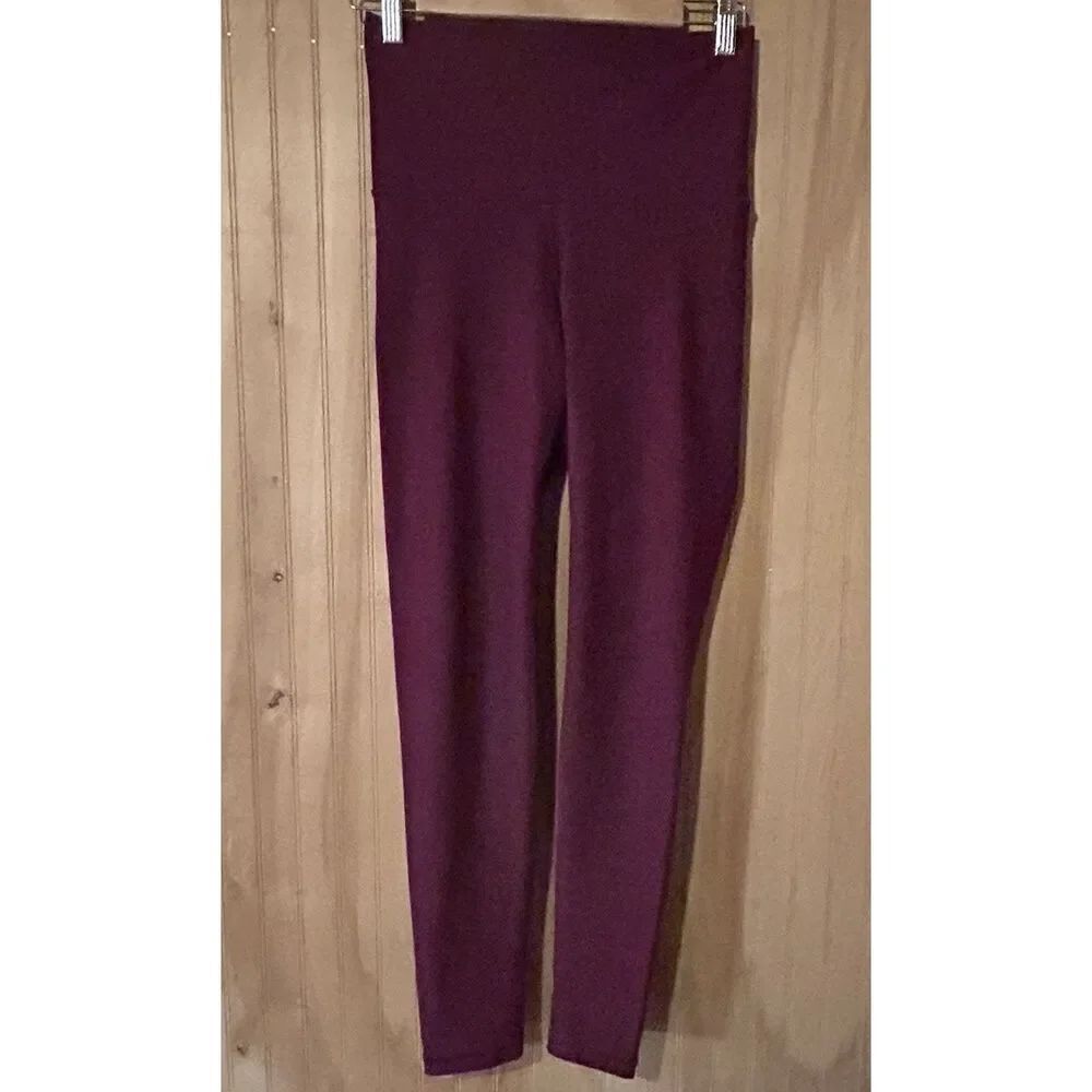Old Navy Active High Rise Go Dry Leggings Powersoft Med Full Length Maroon
